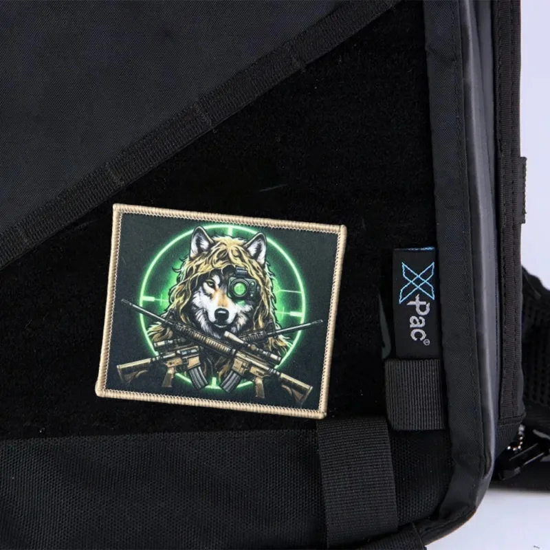 Parche táctico militar de lobo con velcro para mochila y ropa - imagen 3