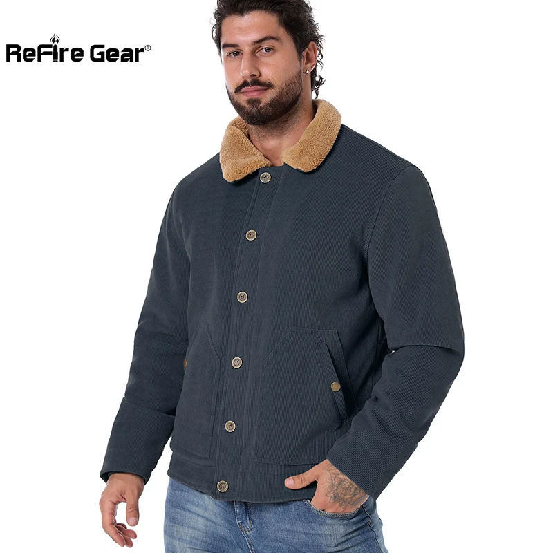Chaqueta camionero de pana con forro sherpa – Abrigo informal hombre - imagen 4