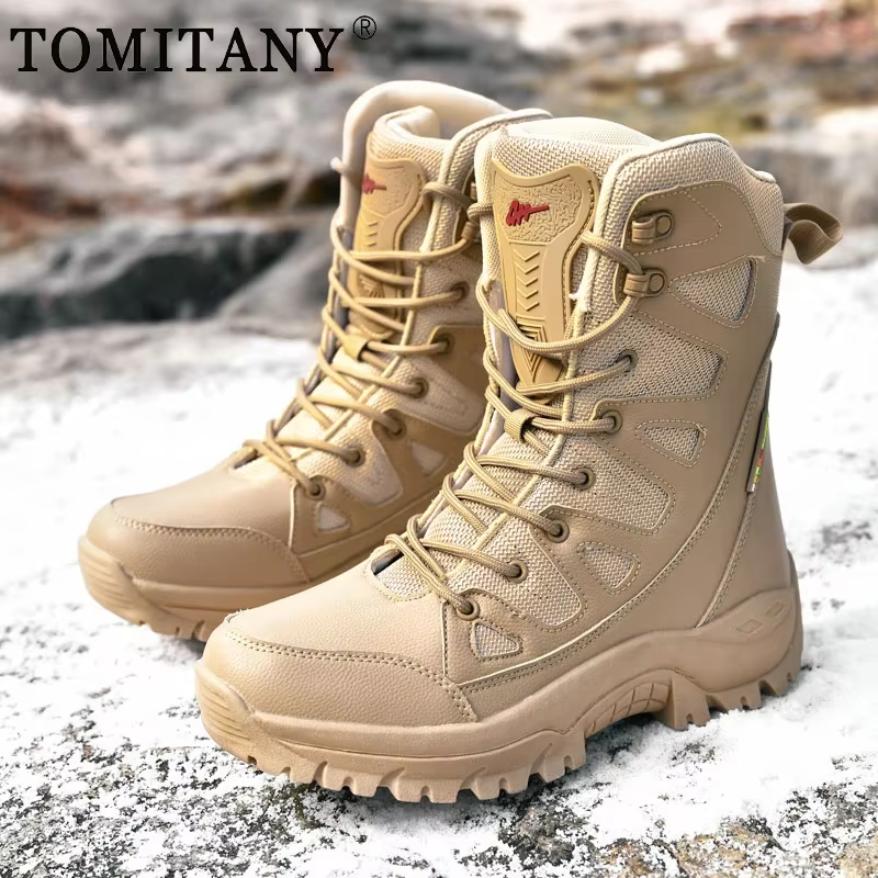 Botas militares impermeables de cuero con forro polar para montaña - imagen 5