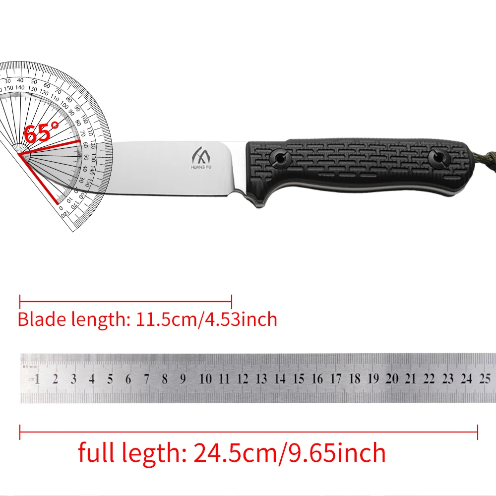 Cuchillo hoja fija táctico G10 con funda para exteriores - imagen 3