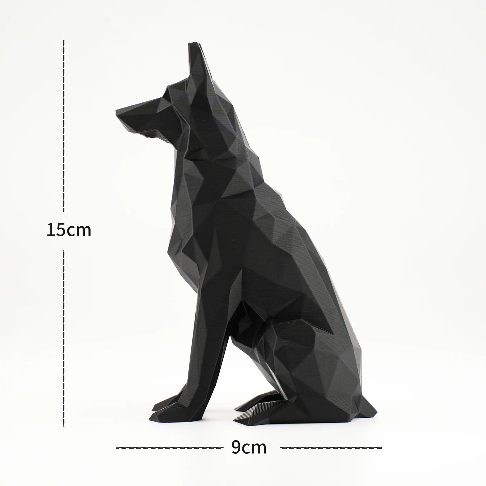 Estatuilla de pastor alemán negro para decoración habitación o coche