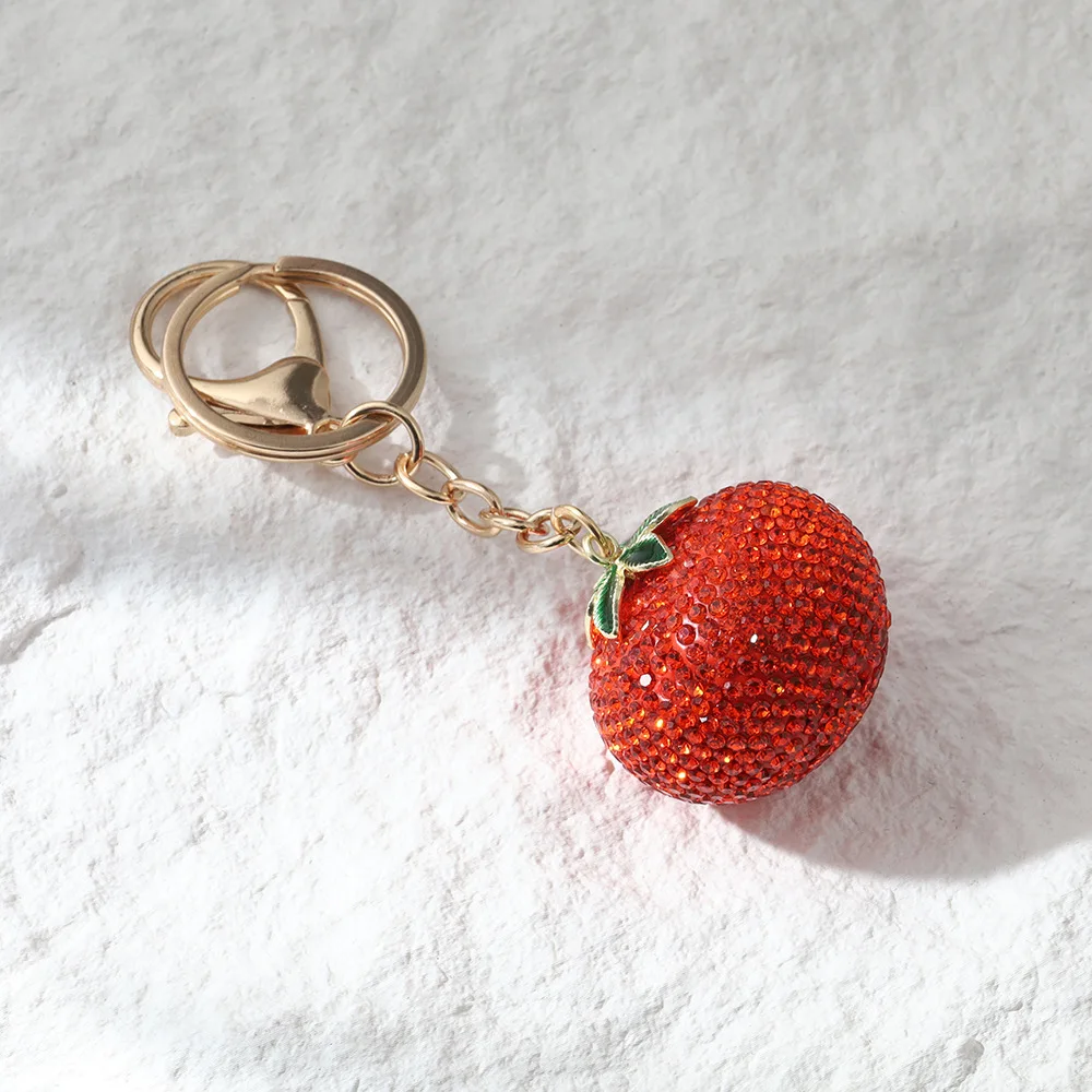 Llavero militar caqui ligero con colgante de fruta y pedrería - imagen 4