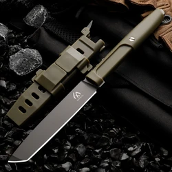 Cuchillo táctico fijo G10 con funda para actividades al aire libre