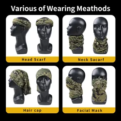 US4CES Pañuelo de camuflaje táctico con protección solar