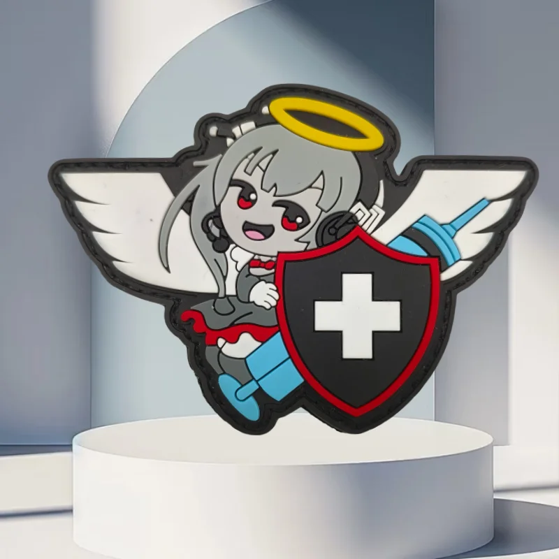 Parche táctico PVC ángel médico anime – Moral gancho y bucle MOLLE