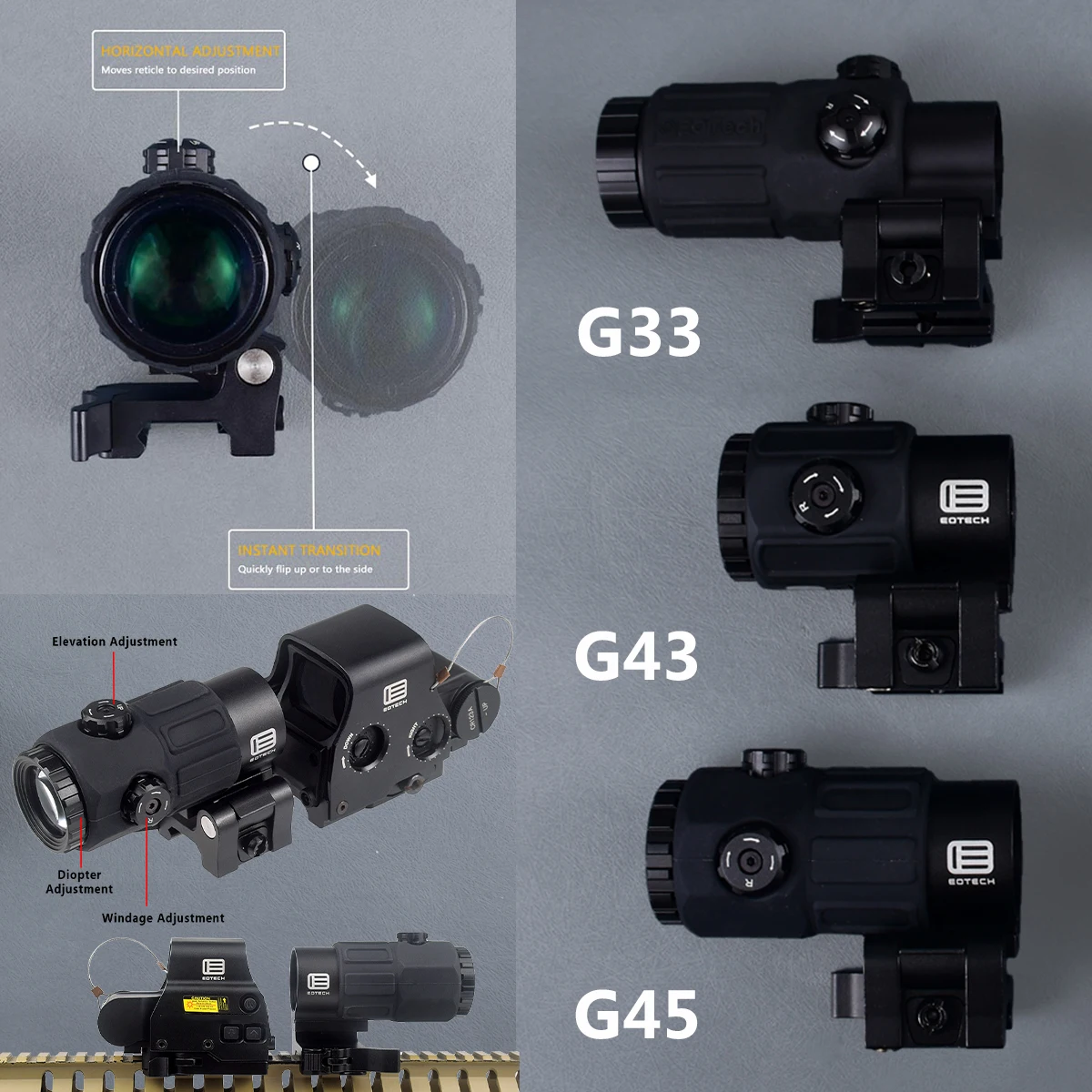 Mira holográfica EOTech 3x para airsoft y caza con punto rojo - imagen 4
