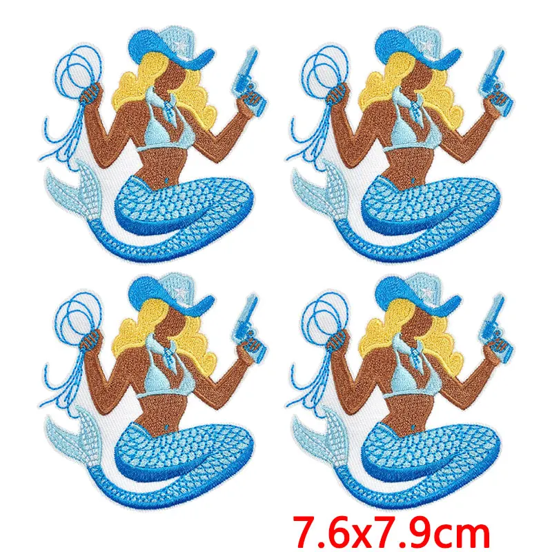 Ocean West Cowboy parches termoadhesivos sirena concha y estrella de mar - imagen 3