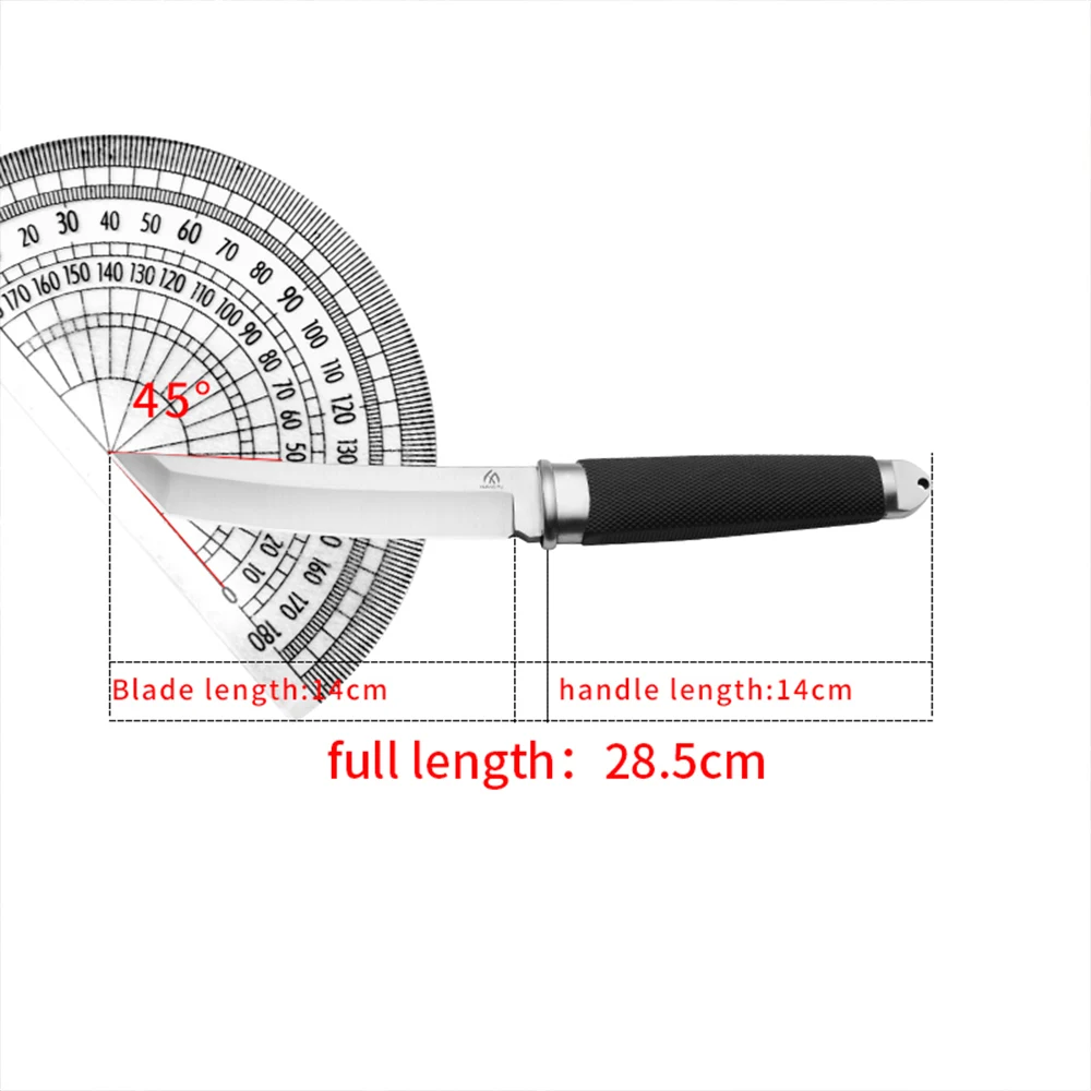 Cuchillo fijo táctico para exterior con funda de supervivencia - imagen 2