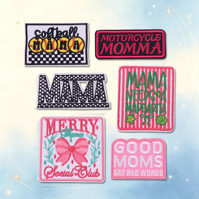 Parches bordados termoadhesivos western – Diseños MAMA y esqueleto