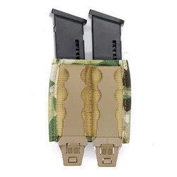 Portacargador doble táctico MOLLE de nailon con liberación rápida 9mm