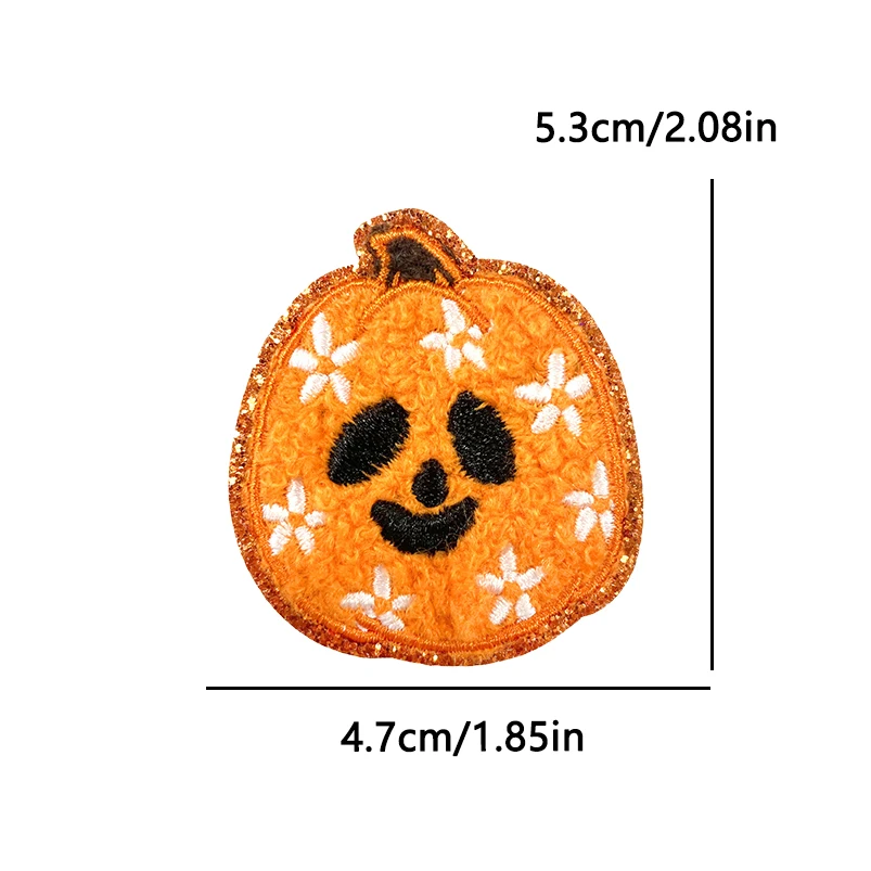 Parches Halloween bordados para planchar - calabaza y calavera - imagen 4