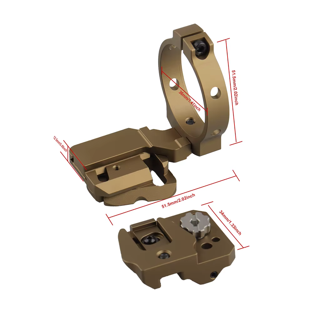 Adaptador NVG PVS-14 RQE base de aluminio para gafas nocturnas - imagen 4