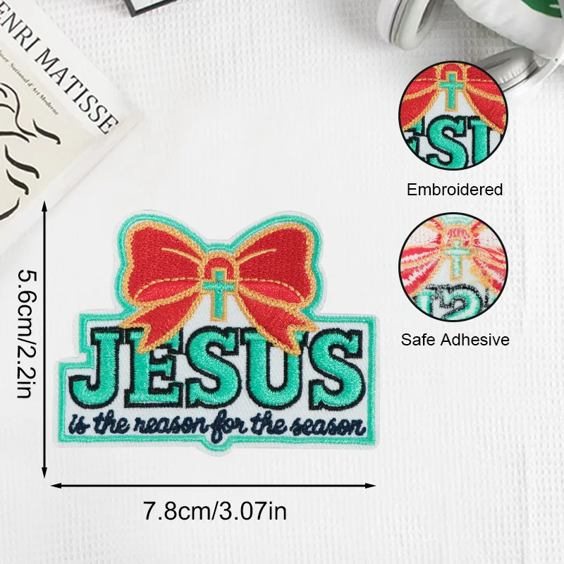Parche termoadhesivo Jesús es la razón de la temporada para ropa - imagen 4