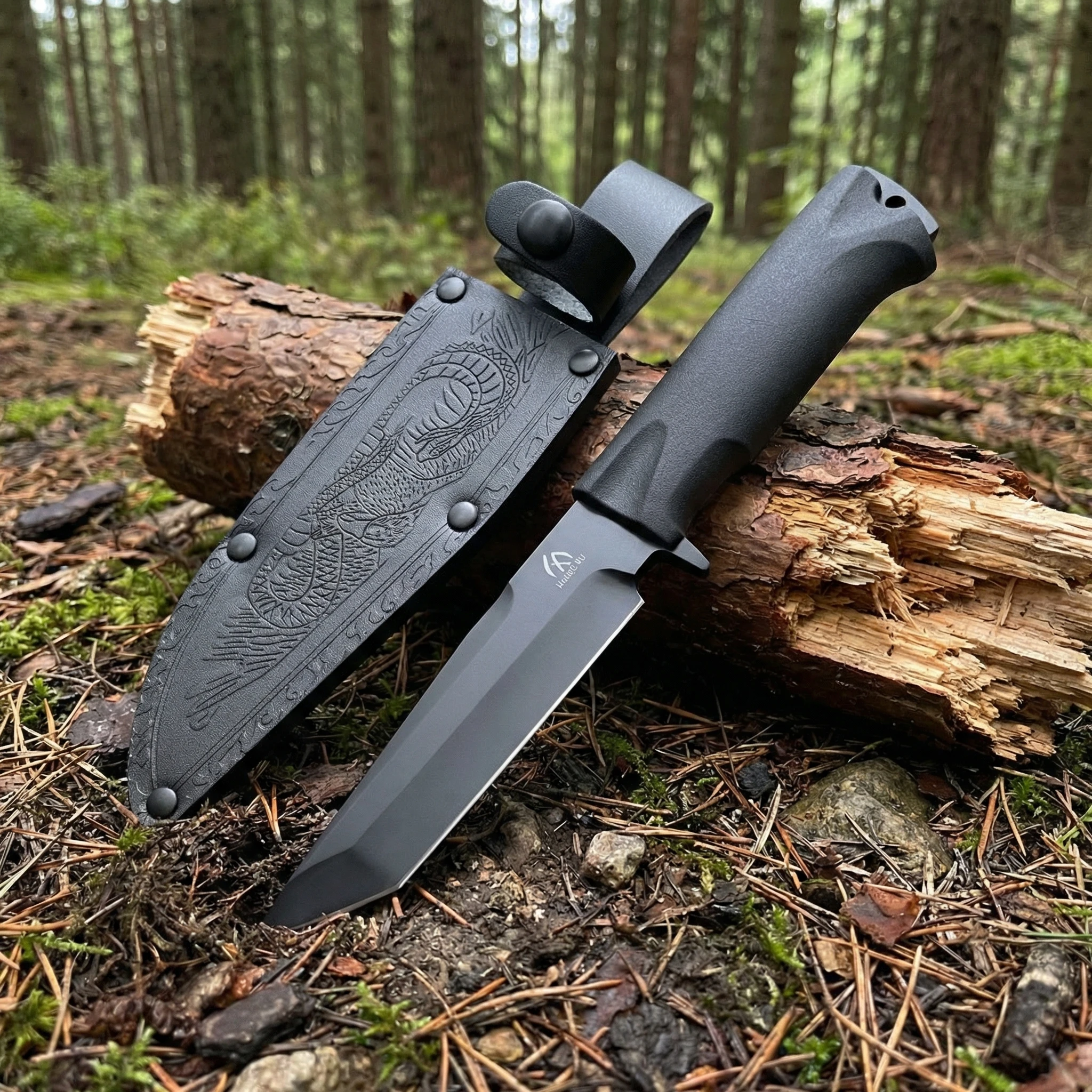 Cuchillo fijo táctico pequeño con funda para al aire libre - imagen 4
