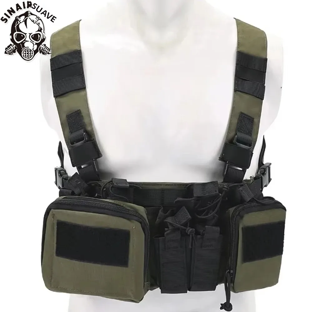 Chaleco táctico SINAIRSOFT MOLLE de nylon con bolsillos cargador