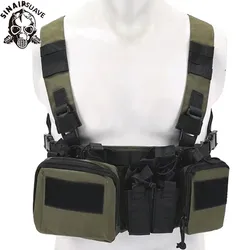 Chaleco táctico SINAIRSOFT MOLLE de nylon con bolsillos cargador