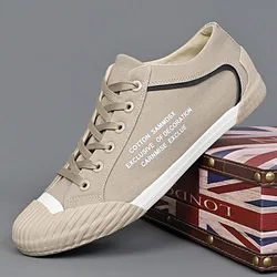 Zapatillas de lona vulcanizadas hombre con cordones, transpirables