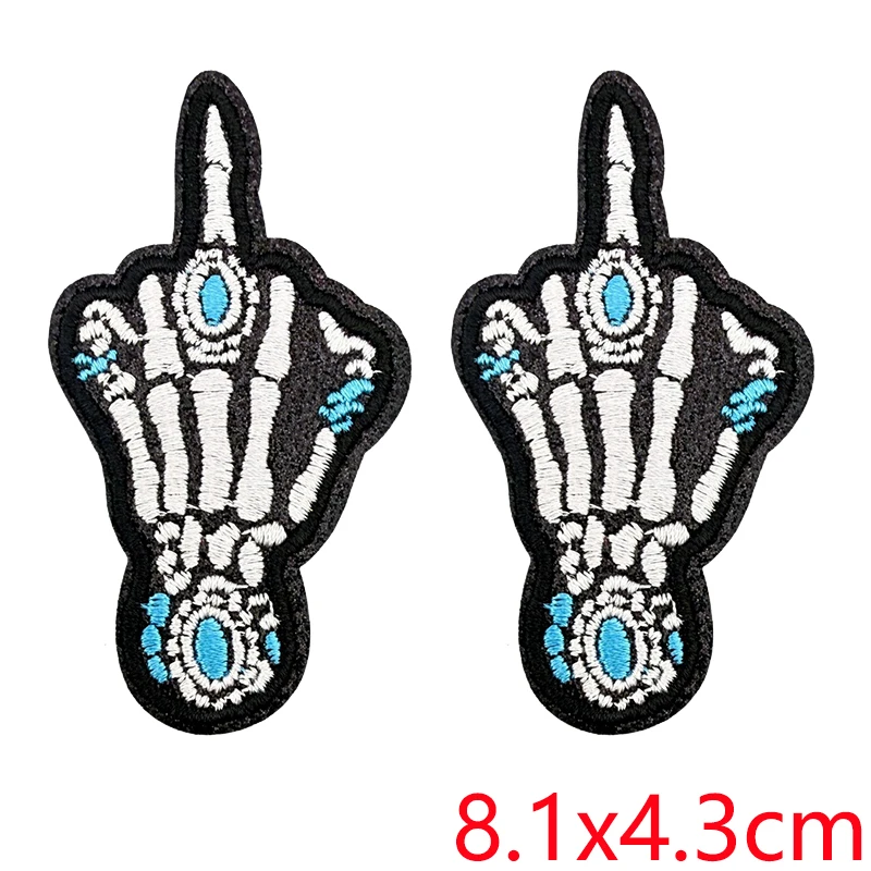 Parche bordado calavera playa – Termoadhesivo para ropa - imagen 4