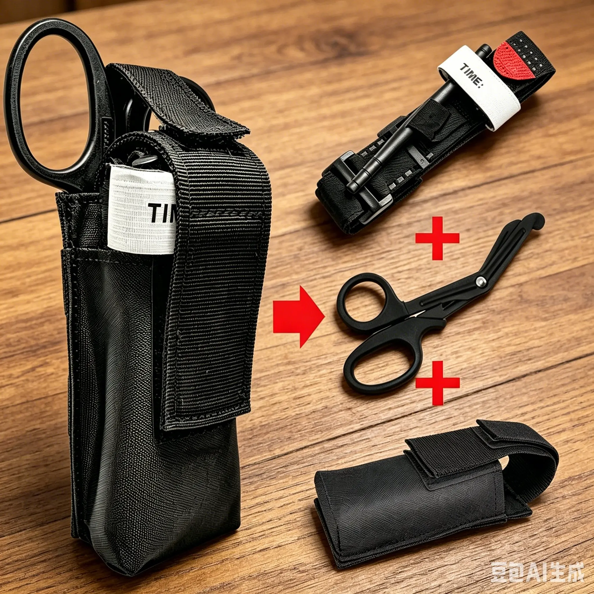 Torniquete CAT y kit primeros auxilios MOLLE para rescate - imagen 4