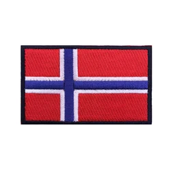 Parche bordado bandera de Noruega con Velcro - insignia militar