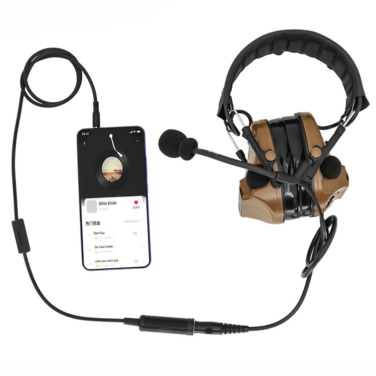 Adaptador PTT táctico para auriculares y teléfono con jack - imagen 3