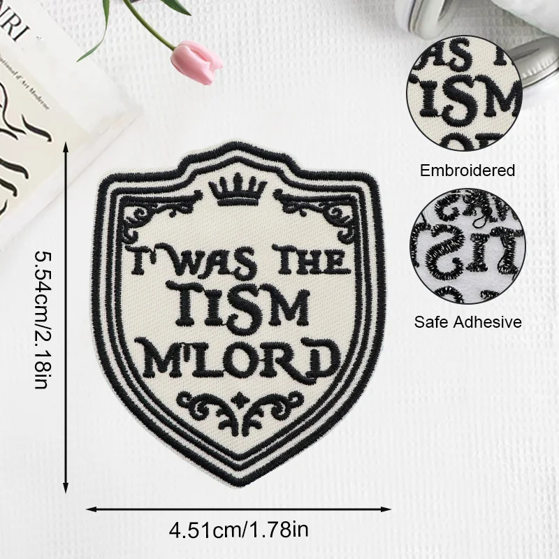 Parche bordado termoadhesivo frase inspiradora Tism M'Lord - imagen 3