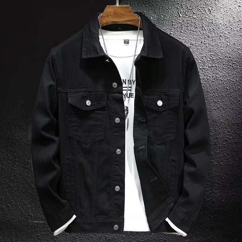 Chaqueta vaquera hombre clásica vintage verde militar urbana informal - imagen 4