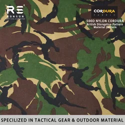 Tela camuflaje DPM británica Cordura 500D nailon PU impermeable