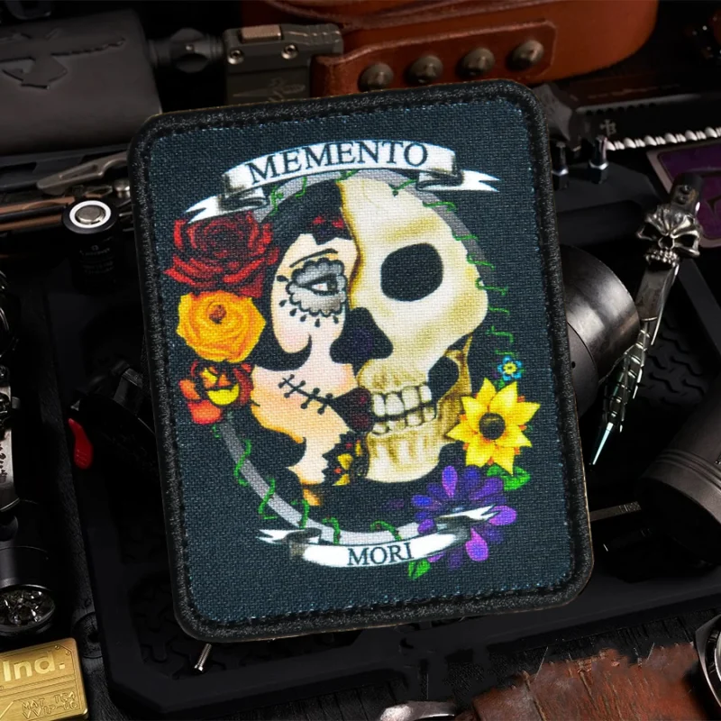 Parche moral táctico MOLLE calavera rosa gancho y bucle – militar - imagen 3