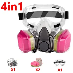 Media mascarilla con gafas filtro para vapores orgánicos