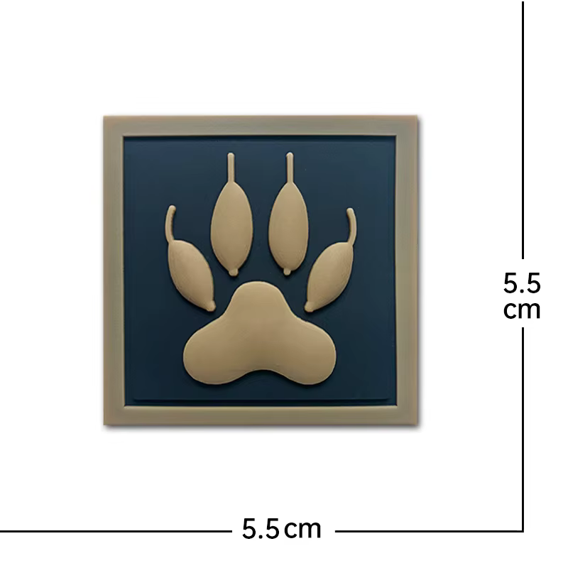 Parche PVC táctico pata de lobo – Insignia adhesiva para uniforme - imagen 4