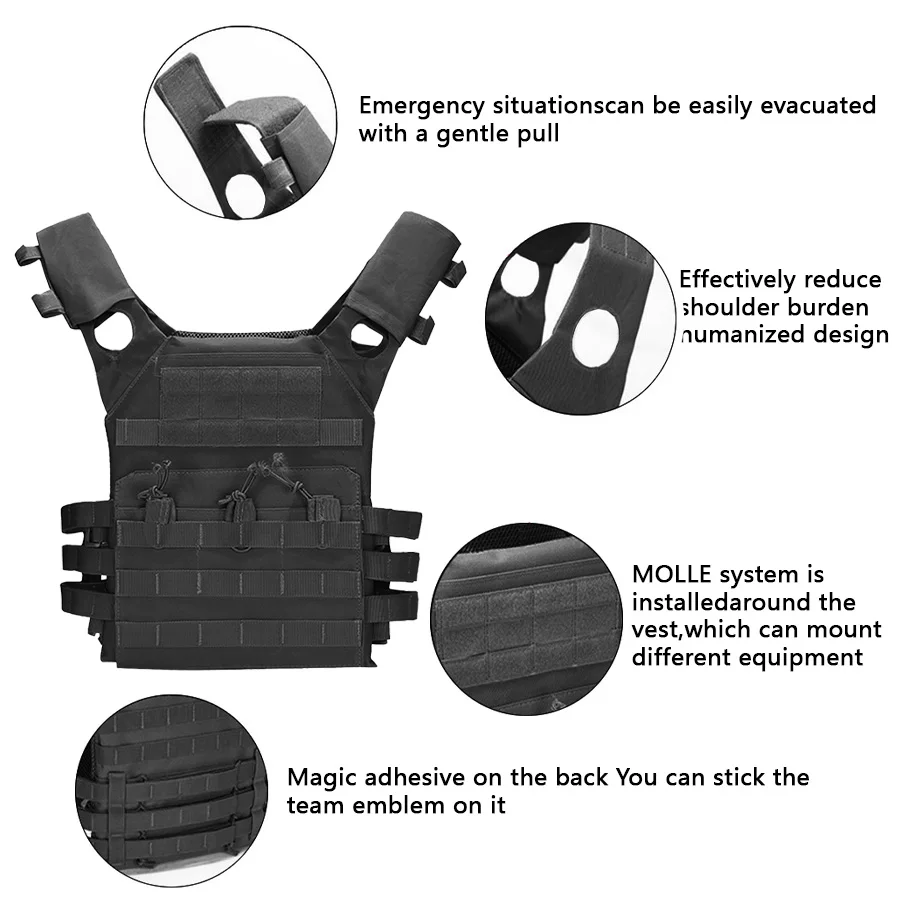 JPC chaleco táctico ultraligero MOLLE con velcro Magic Sticky - imagen 2