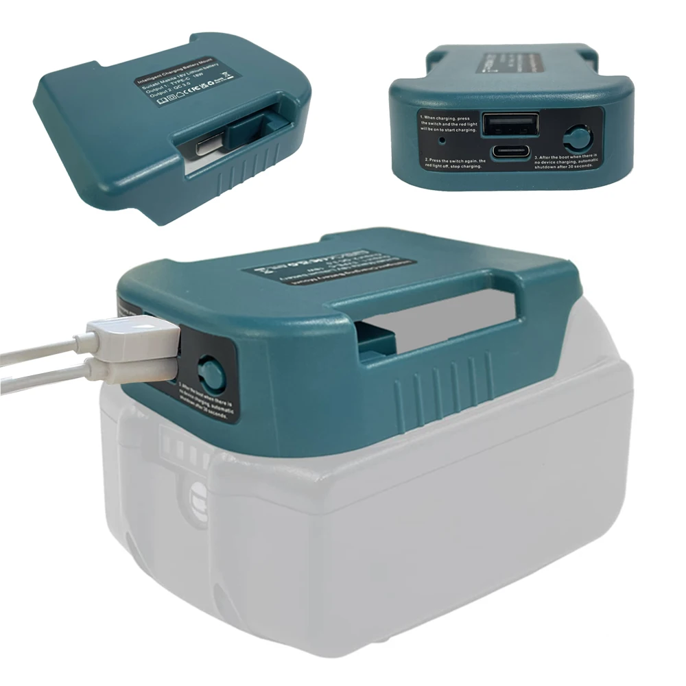 Adaptador batería Makita Dewalt Milwaukee USB-C carga rápida - imagen 4