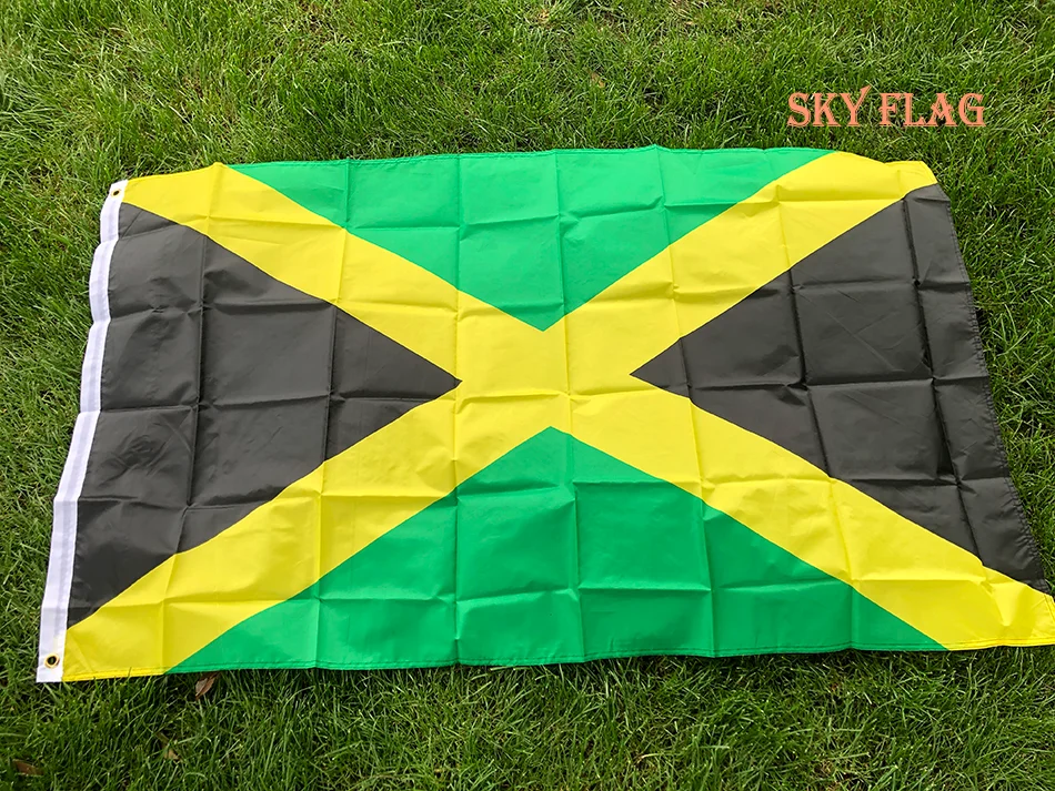 SKY FLAG Bandera Nacional de Jamaica 90x150 cm Poliéster Colgante - imagen 2