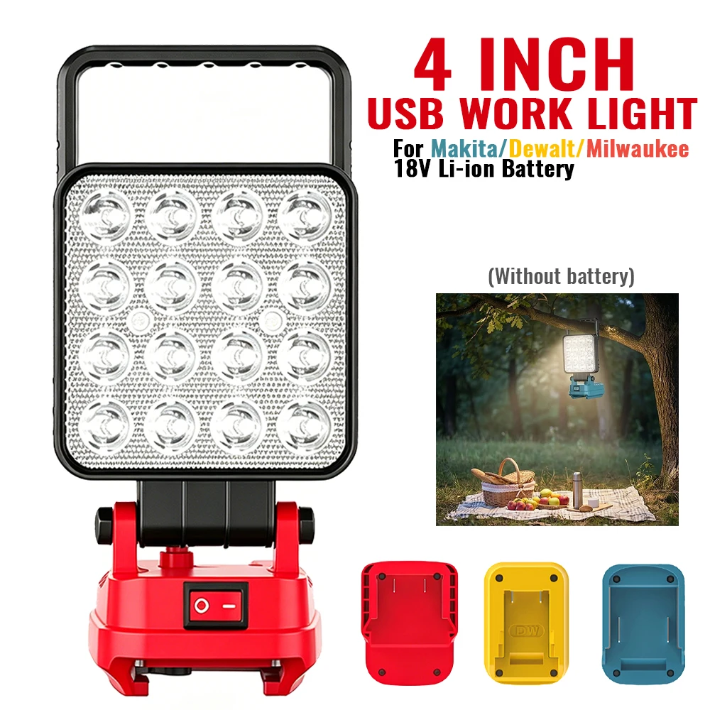 Lámpara de trabajo LED recargable Makita Milwaukee DeWalt