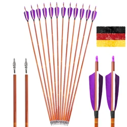 Flechas de carbono Spine 500 con plumas de pavo para tiro con arco