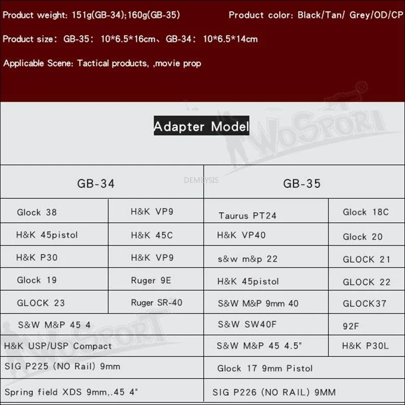 Funda táctica MOLLE para Glock 18C 20 21 22 37 - imagen 5