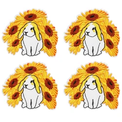 Parche bordado girasol con letras de corazón – Termoadesivo DIY
