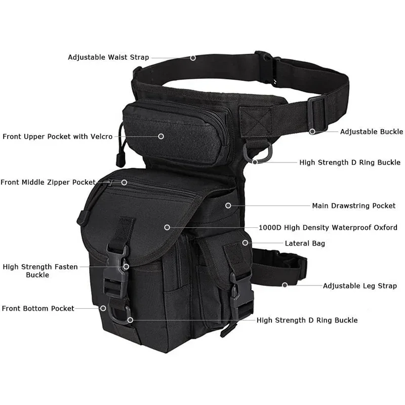 Bolsa táctica de pierna utilitaria para moto, caza y aire libre - imagen 5