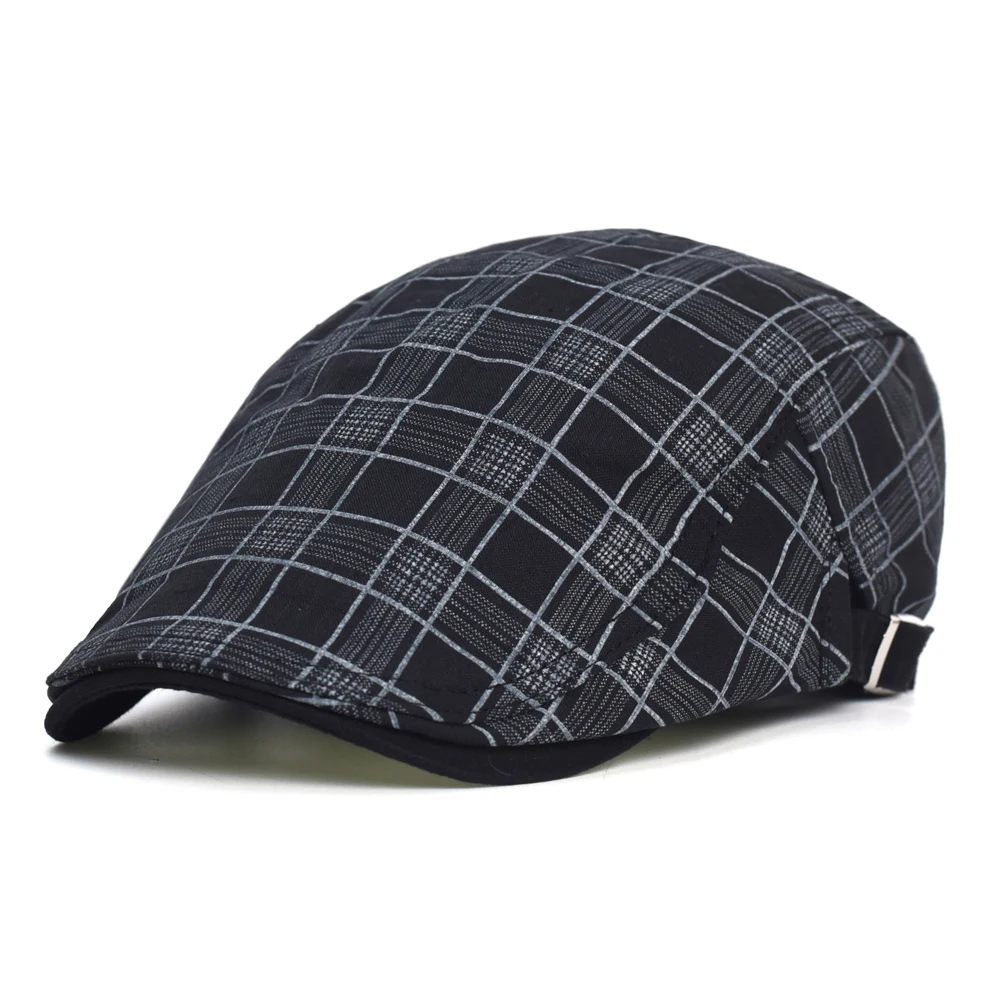 Gorra de malla transpirable a cuadros para exterior, boina informal - imagen 2