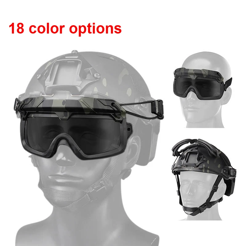 Gafas tácticas para casco con lentes intercambiables, airsoft, caza - imagen 4