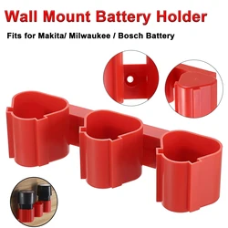 Soporte de pared para baterías Makita Milwaukee Bosch con ranuras