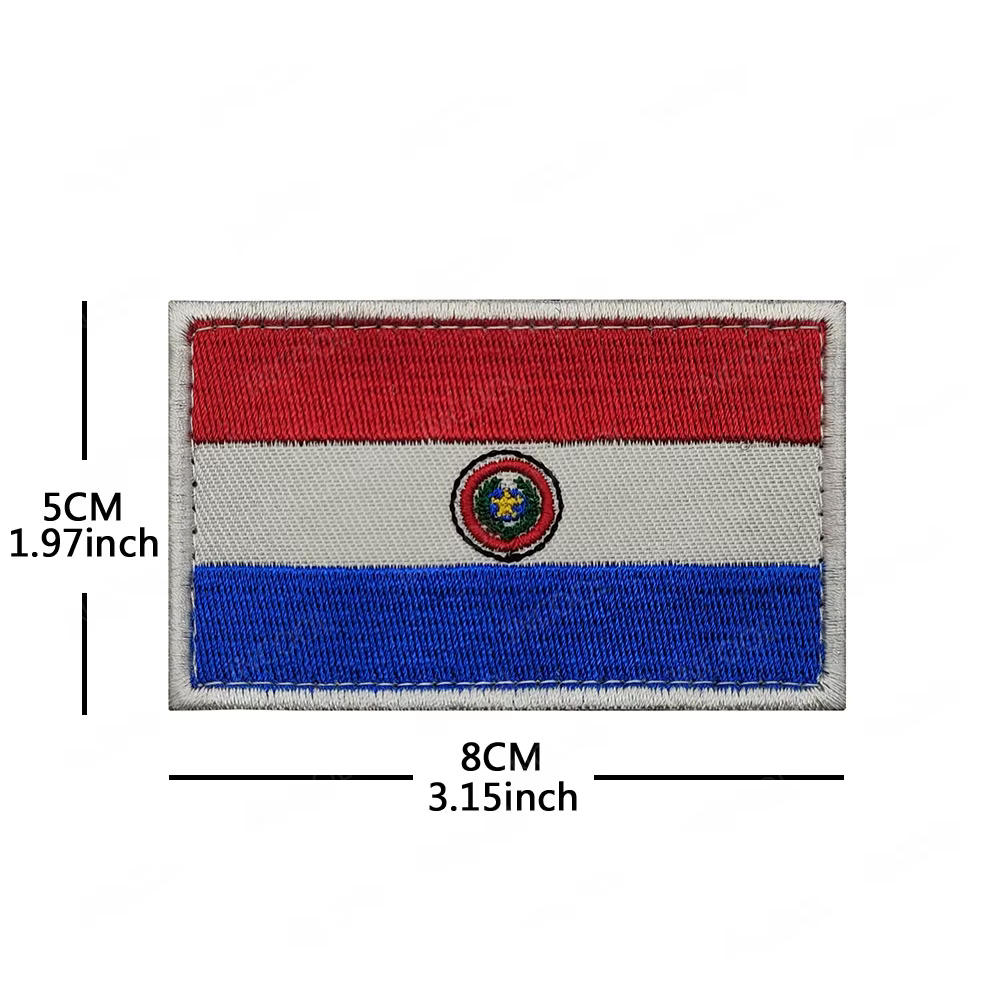 Parche bordado bandera Paraguay decorativo para hombro ropa mochila - imagen 4