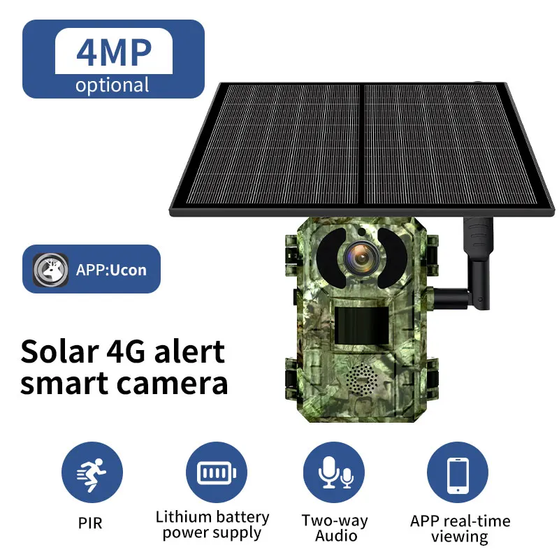 Cámara de vigilancia solar PIR con audio bidireccional y visión IR - imagen 4