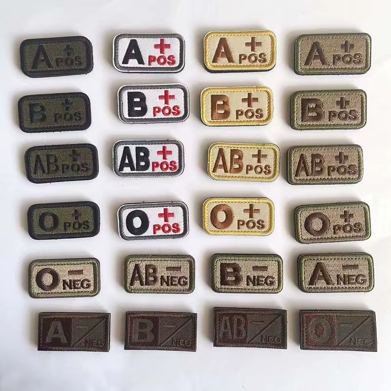 ABO POS Parche bordado velcro insignia medicina roja