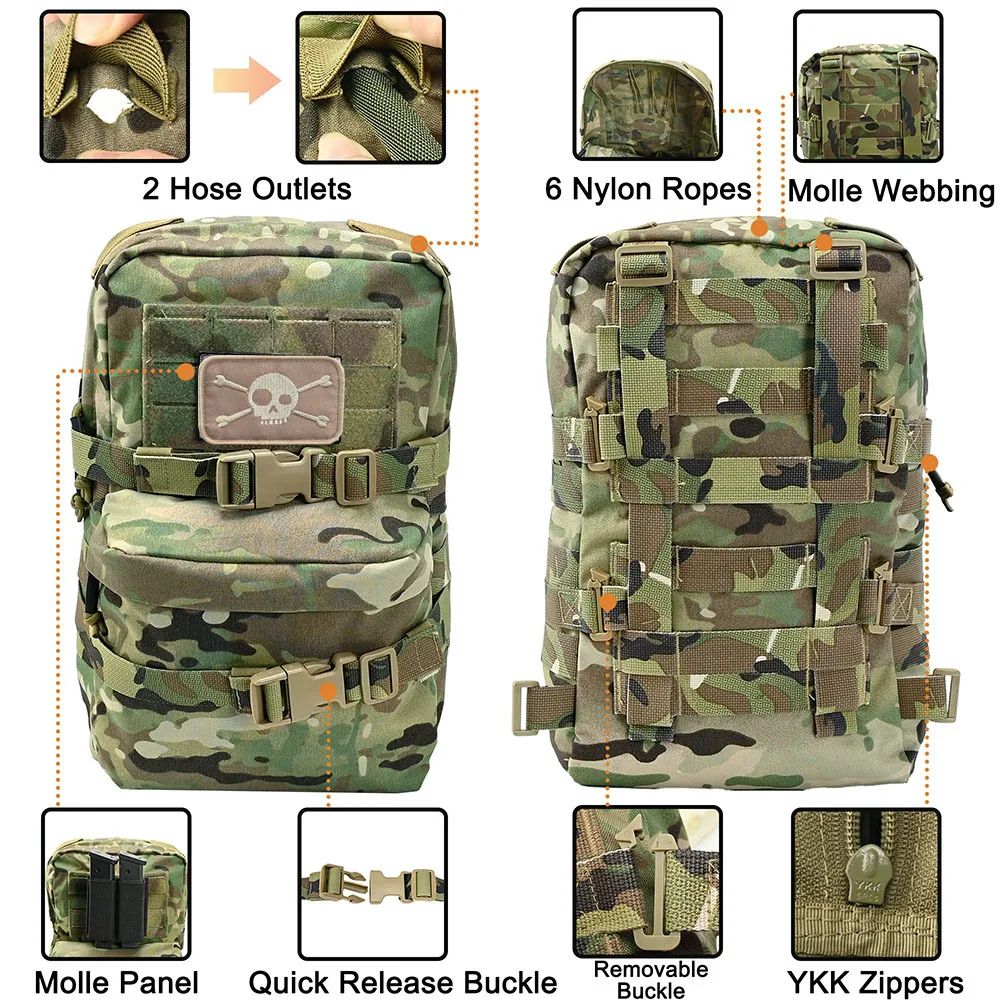 Bolsa hidratación táctica MOLLE ripstop para caza y exterior - imagen 3