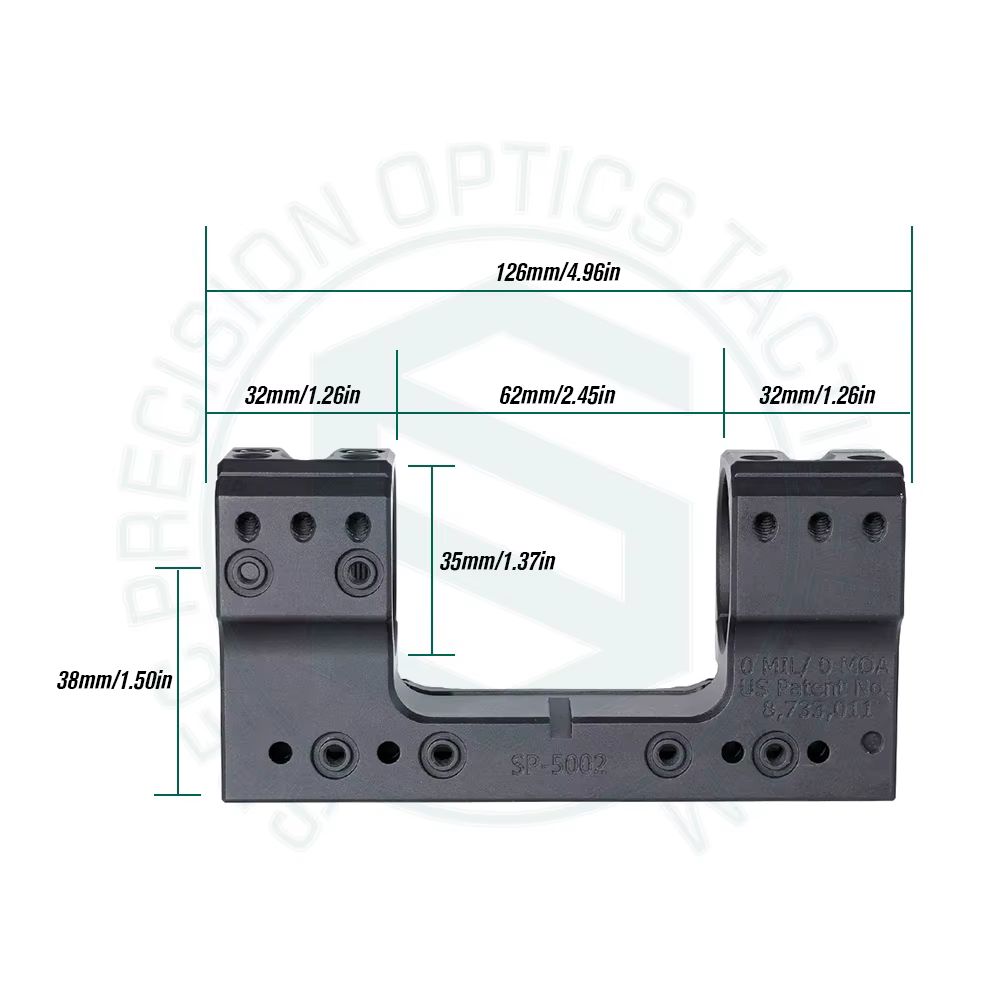 Soporte para mira telescópica táctica SP5002 en aluminio negro anodizado