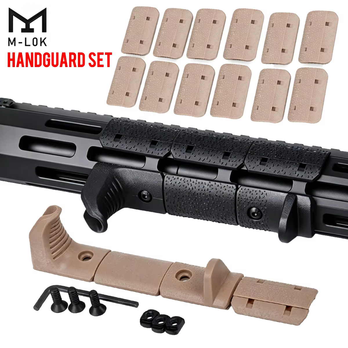 Cubiertas antideslizantes M-LOK de nylon para riel Picatinny - imagen 3