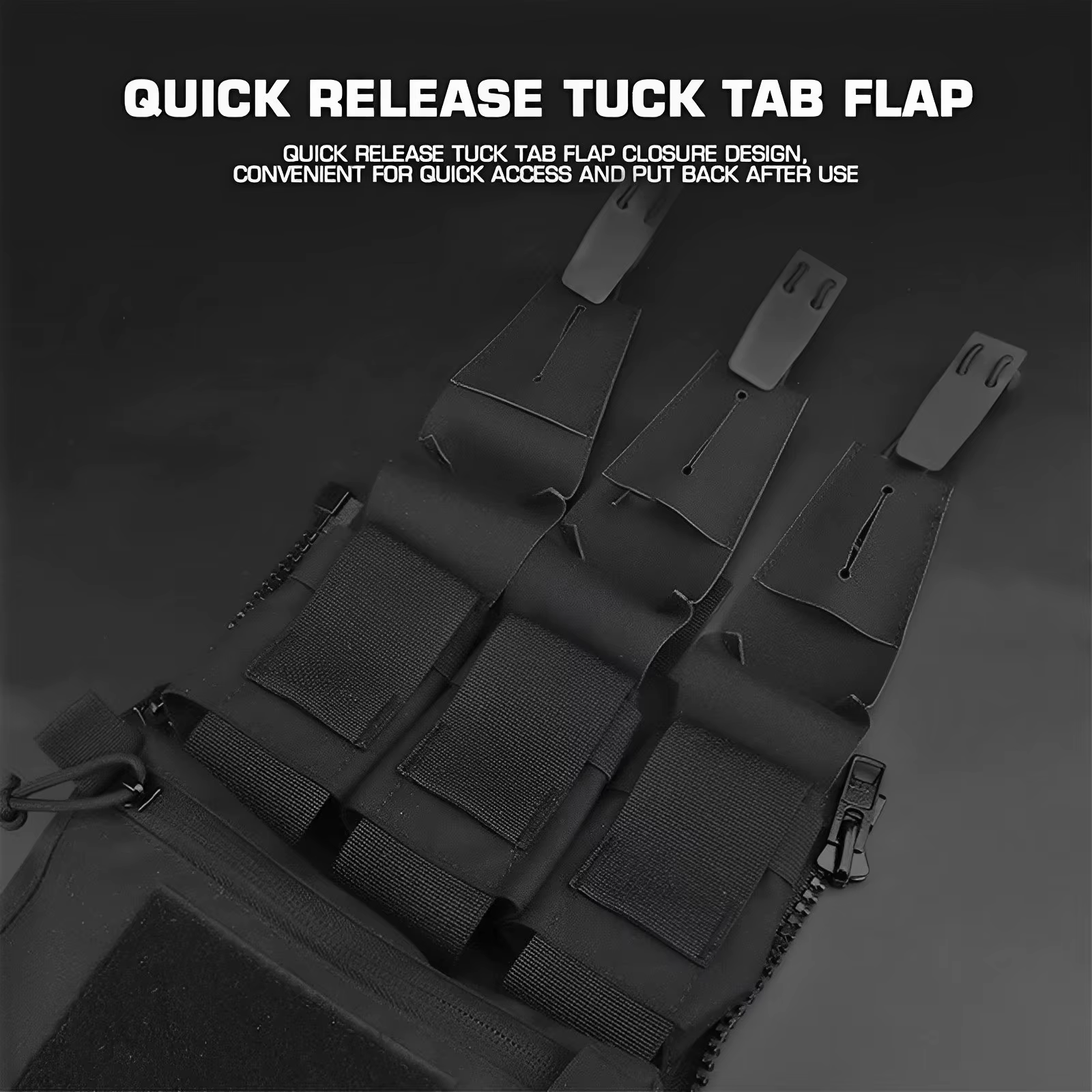 Banger panel trasero táctico MOLLE para airsoft con bolsillo expansión - imagen 5