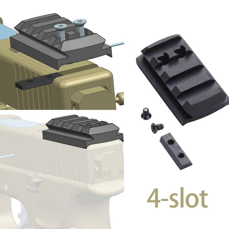 Soporte punto rojo Picatinny 4 ranuras para Glock 17 19 22 23 26 - imagen 2